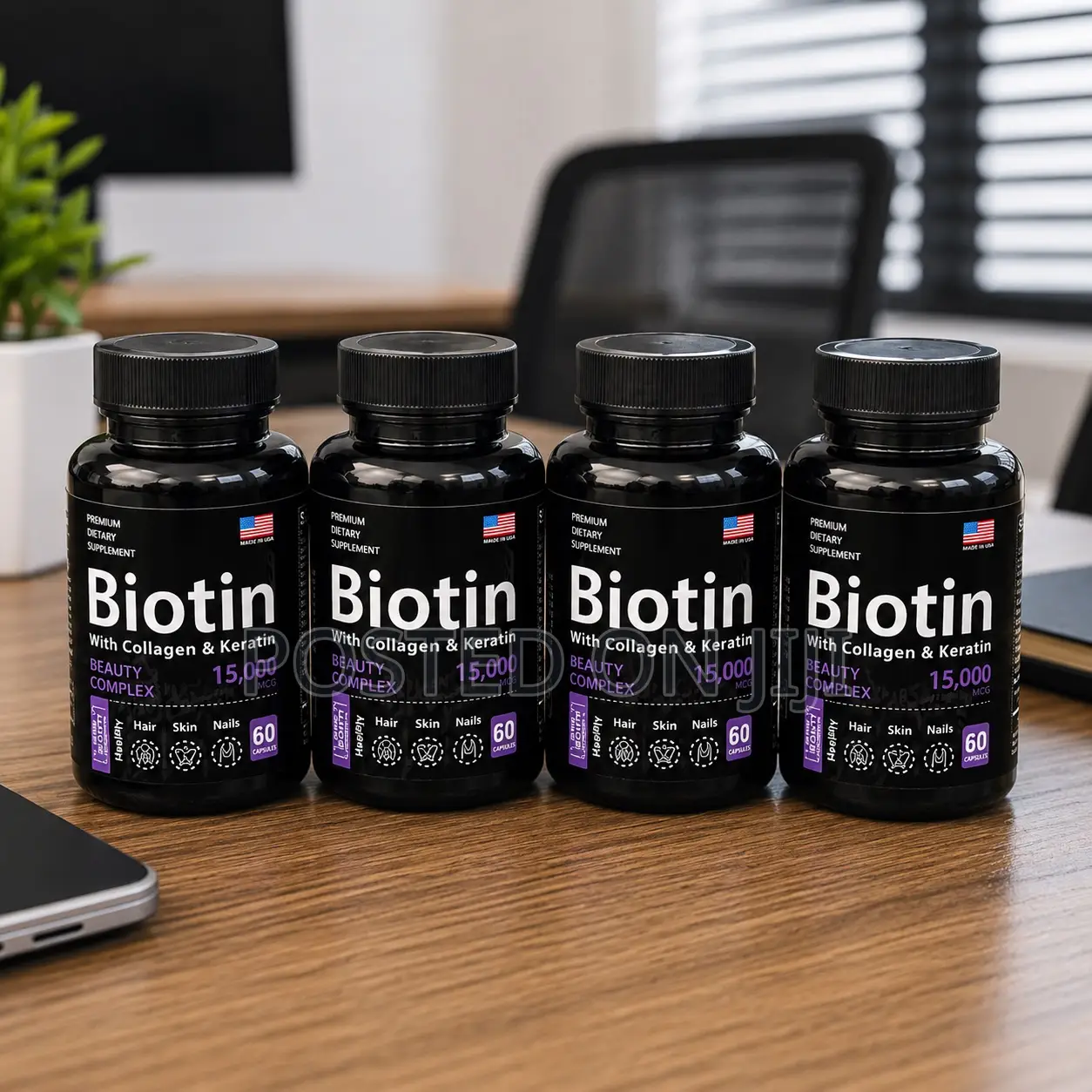 Biotin Collagen and Keratin for Beard Growth,Hair and Skin Beauty.