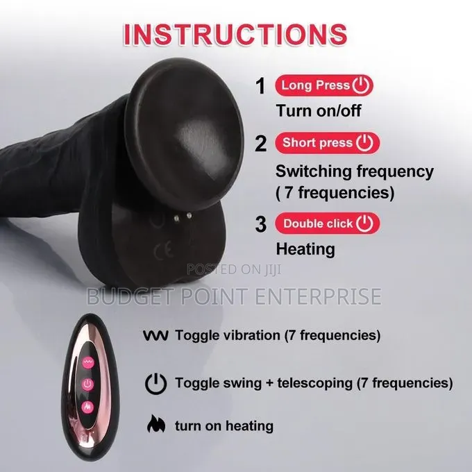 Rechargeable Realistic 8 Inch Silicone Dildo Vibrator + Remote Control