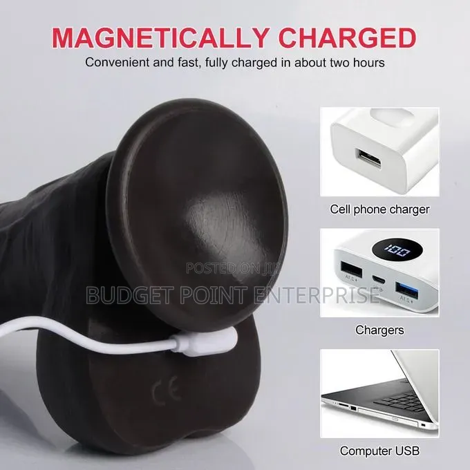 Rechargeable Realistic 8 Inch Silicone Dildo Vibrator + Remote Control