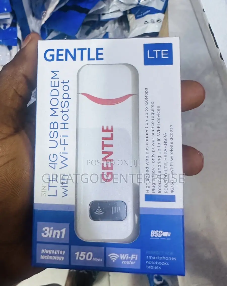 Gentle 3-in-1 LTE 4G USB Modem With Wi-Fi Hotspot