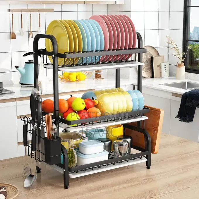 Dish Drying Rack, Metal 3-Tier Large Capacity Dish Rack 'T754401