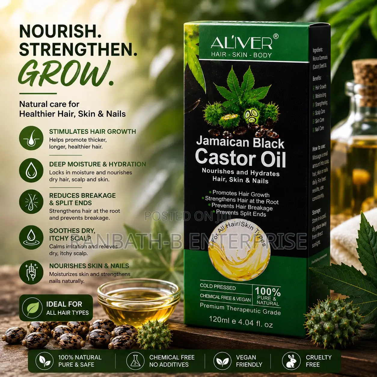 AL’IVER Jamaican Black Castor Oil – Hair Growth Care