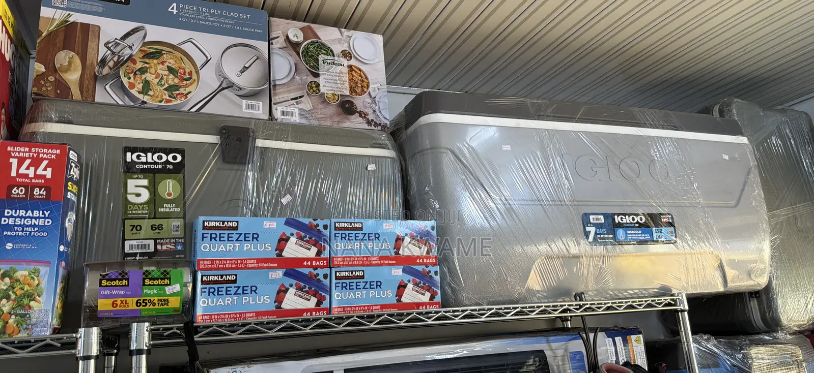 The Image Shows a Ice Chest of Kirkland Items