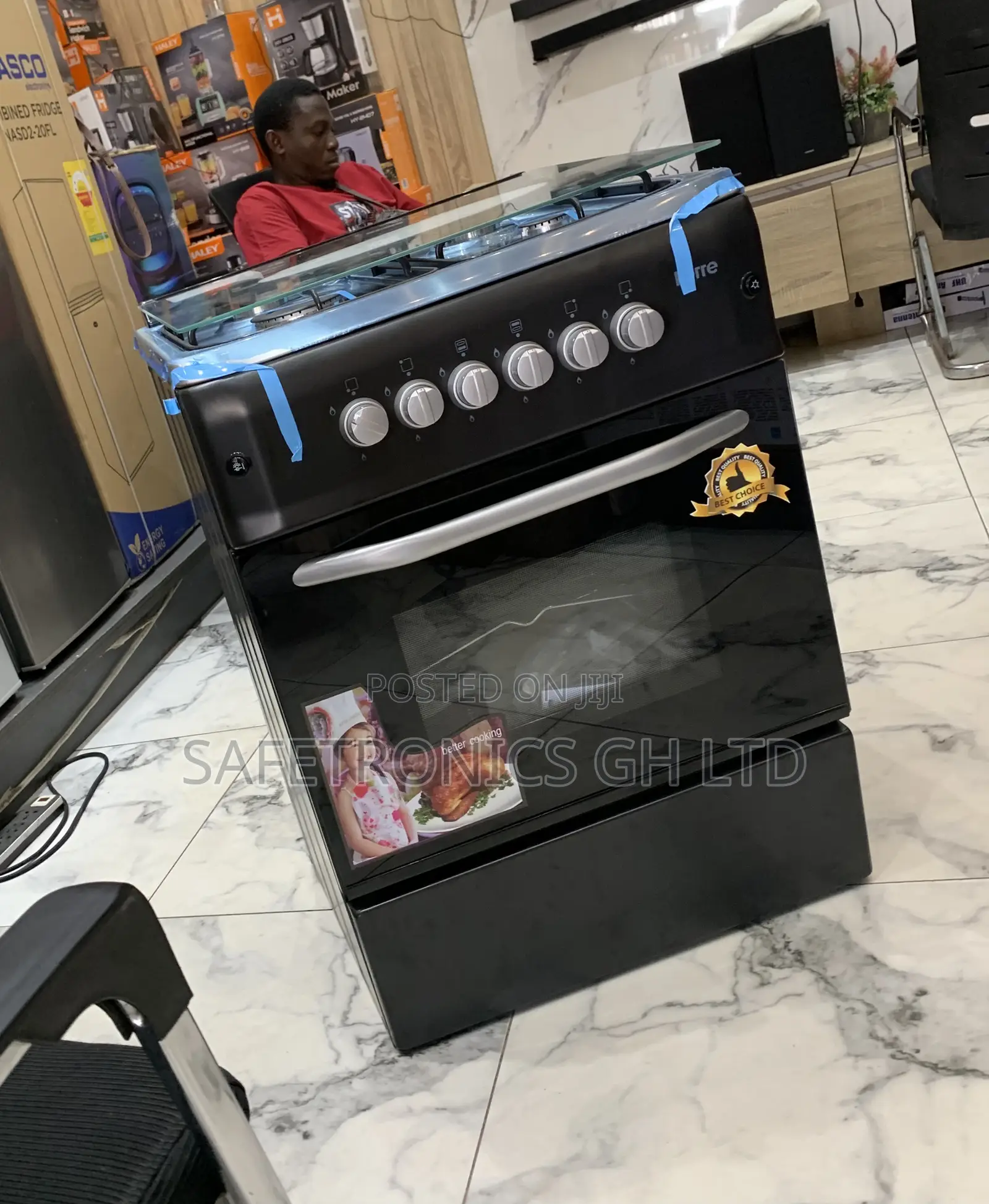 Lastest Black Ferre 60x60cm 4-Burner Freestanding Gas Cooker With Oven