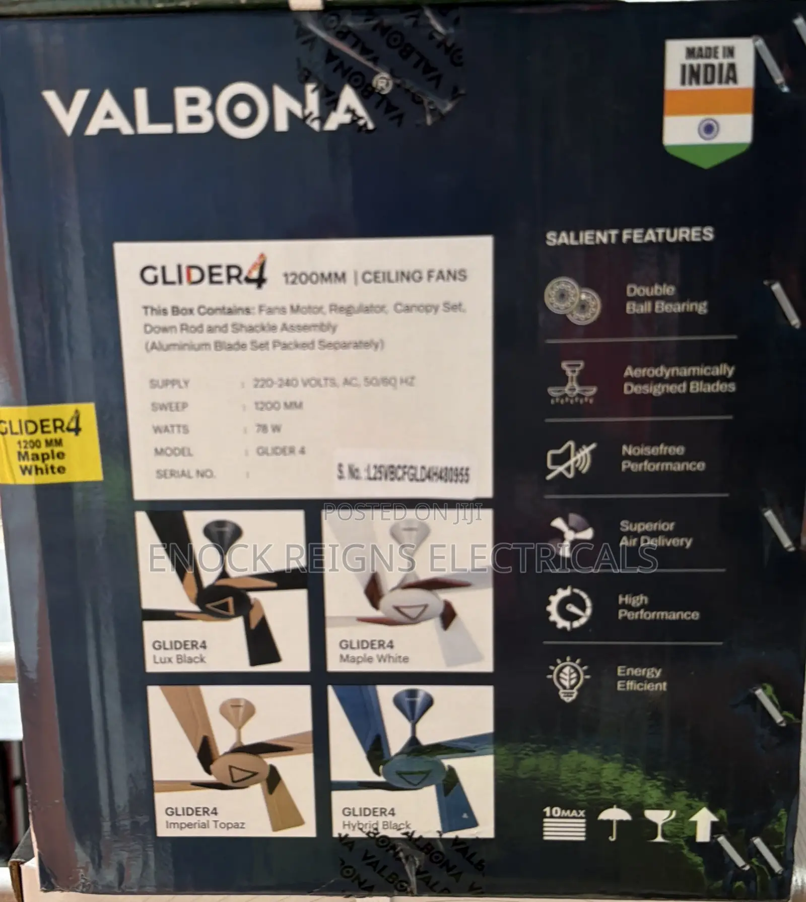 Valbona 4blades Ceiling Fan