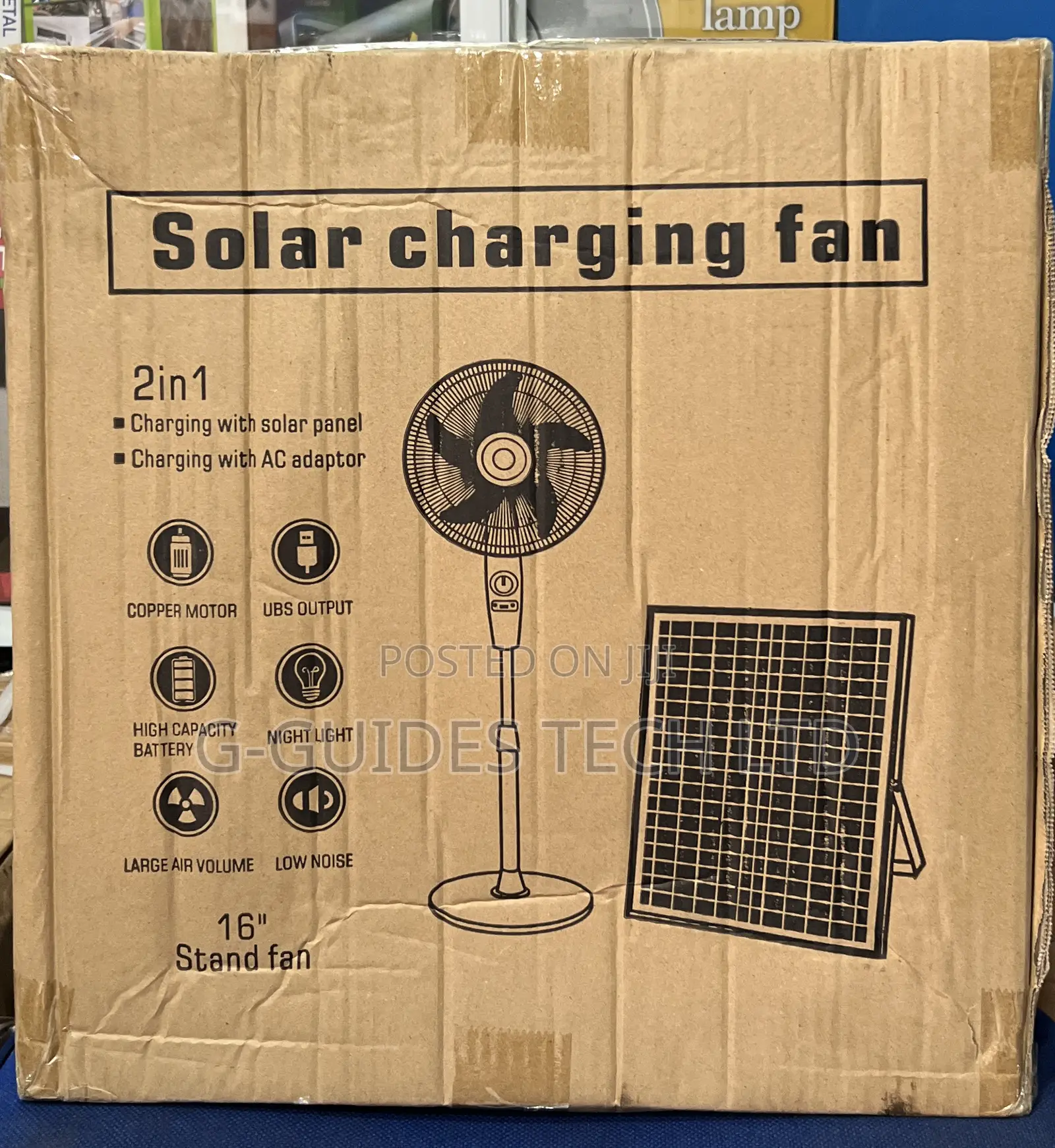 Ultra 16-Inch Solar Rechargeable Standing Fan