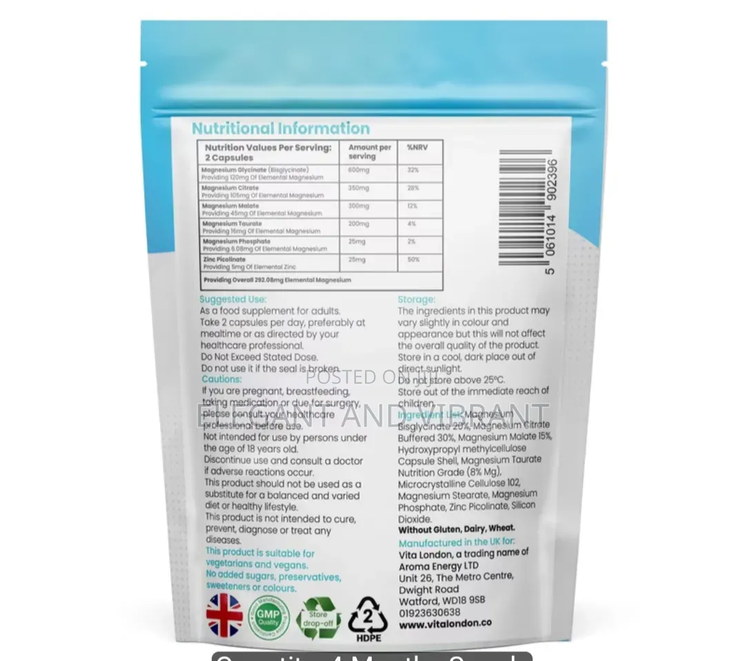 Magnesium Complex 6 in 1, Glycinate, Taurate, Malate, Zinc Pliconate