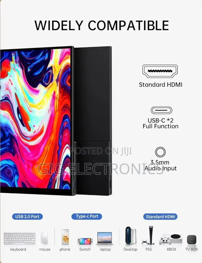 V2com Portable Monitor Touchscreen 15.6