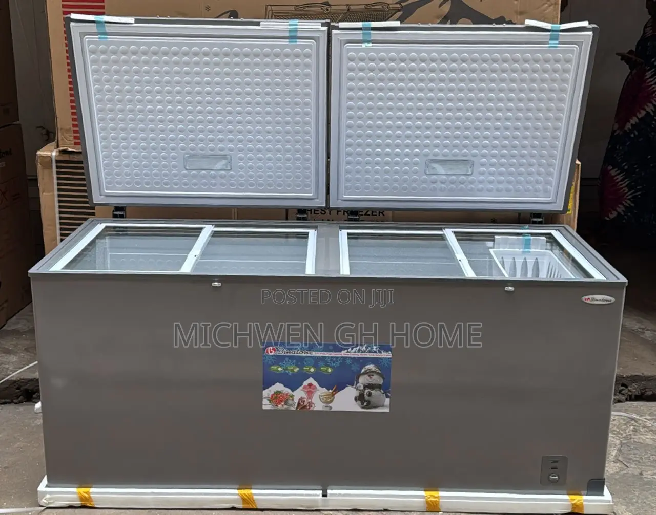 Binatone CDF-650 (600L) With Top Sliding Glass Freezer