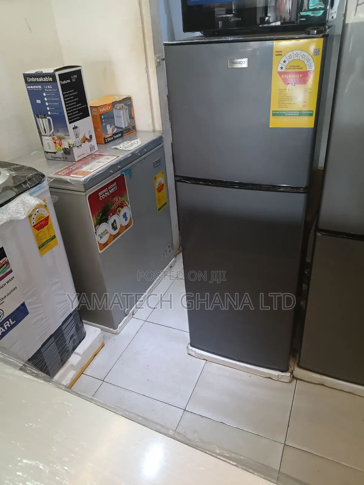 Energy Saving Two Stars Nasco 158 Litre Refrigerator With Top Freezer