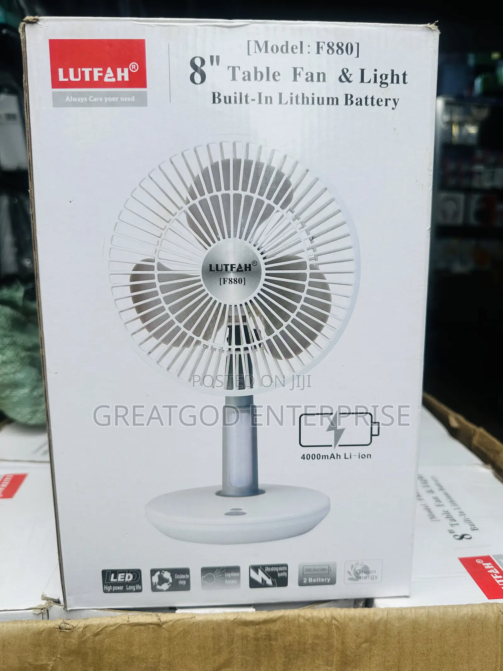 Lutfah F880 8" Table Fan Light