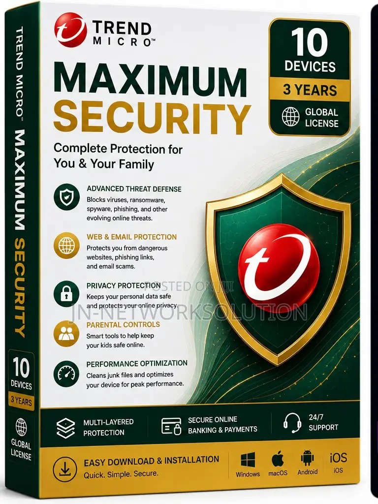 Trend Micro Maximum Security (10 Devices / 3 Years)