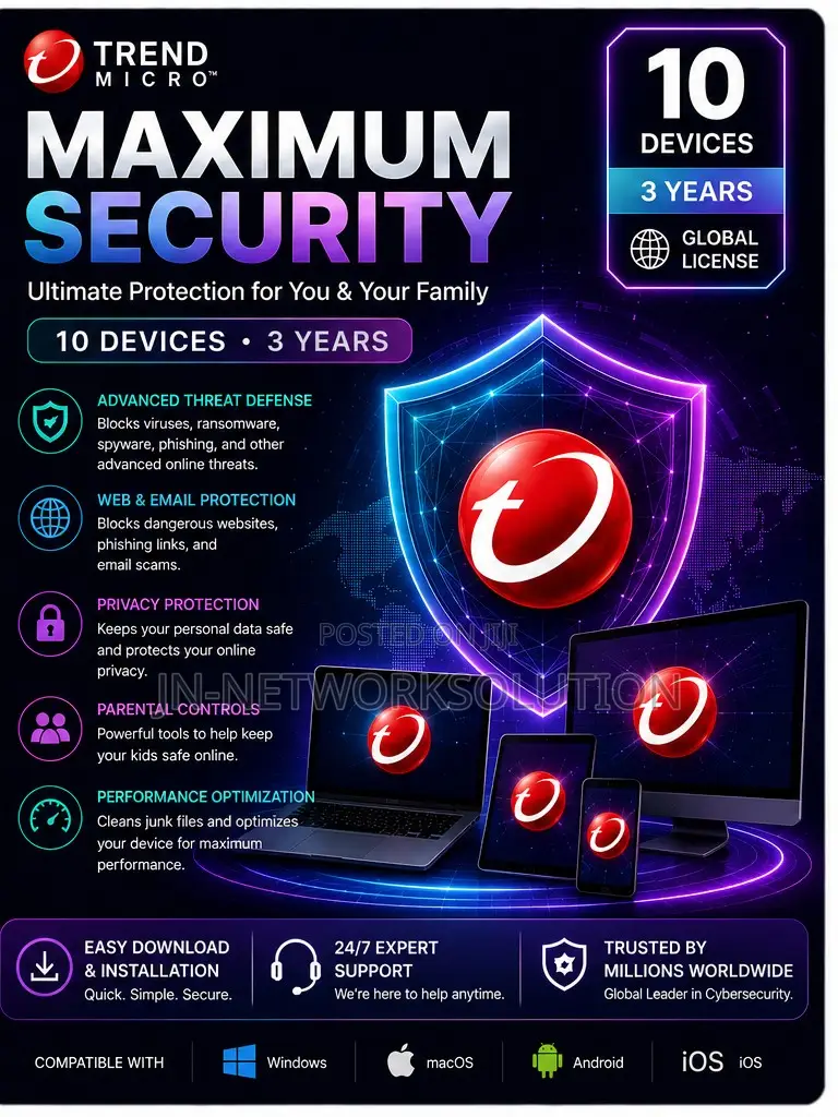 Trend Micro Maximum Security (10 Devices / 3 Years)