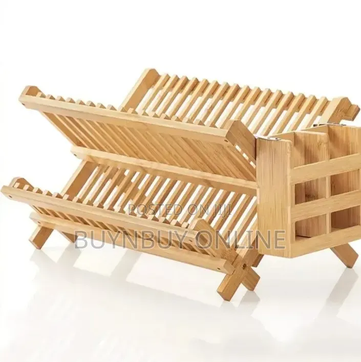 Double Layer Ecofriendly Wooden Dish Drying Rack
