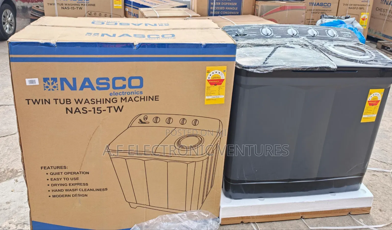 Nasco 15kg Twin Tub Semi-Automatic Washing Machine