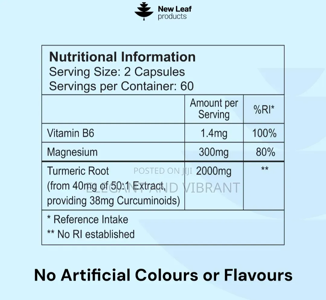 Magnesium Glycinate With Vitamin B6 Turmeric Root Extract - 120 Caps
