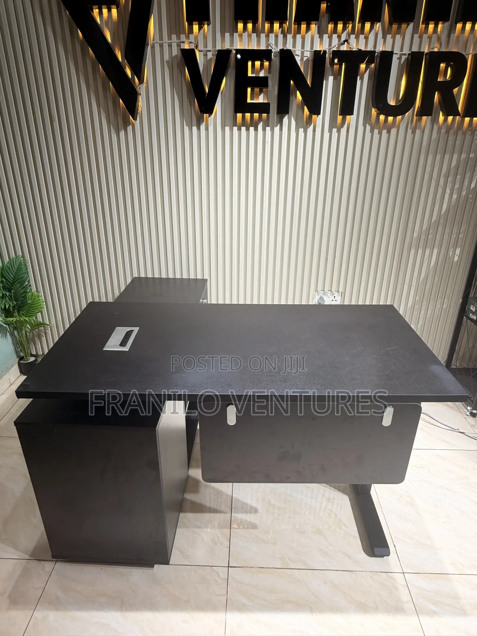 Electric Height Adjustable Desk With Storage Cabinet