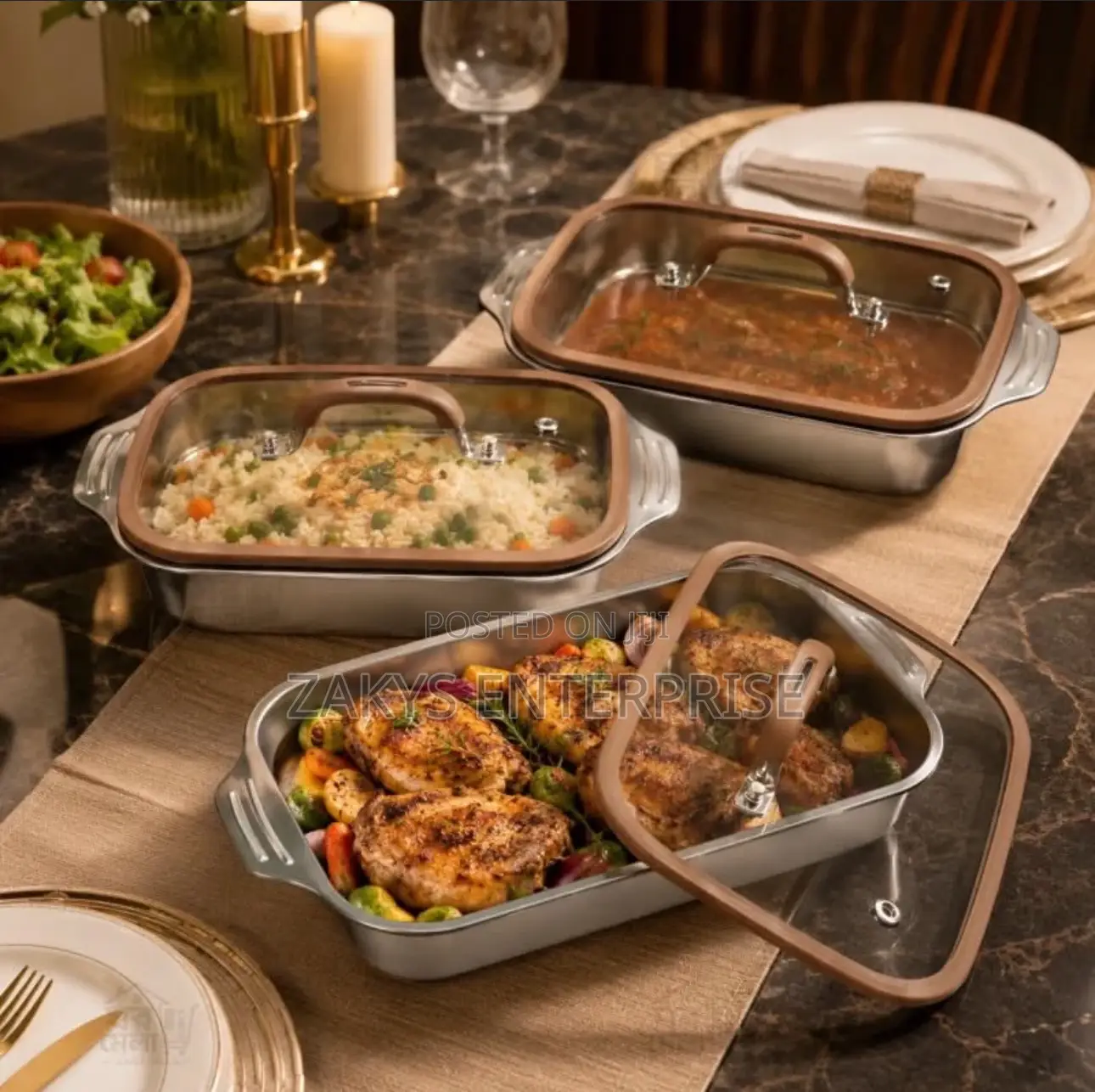 Stainless Steel Storage/Bakeware Set 3