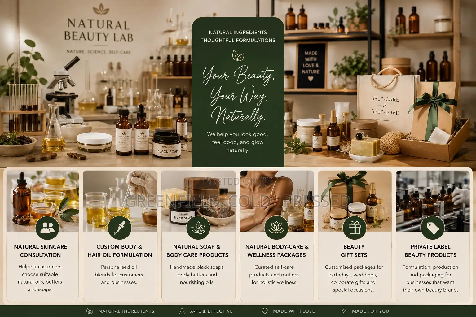 Natural Beauty Personal Care Product Formulation Manufacturing