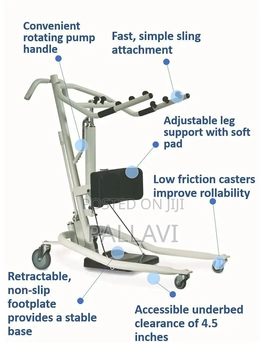 Invacare Get-U-Up Hydraulic Sit-to-Stand Patient Lift, 350 Lb. Weight