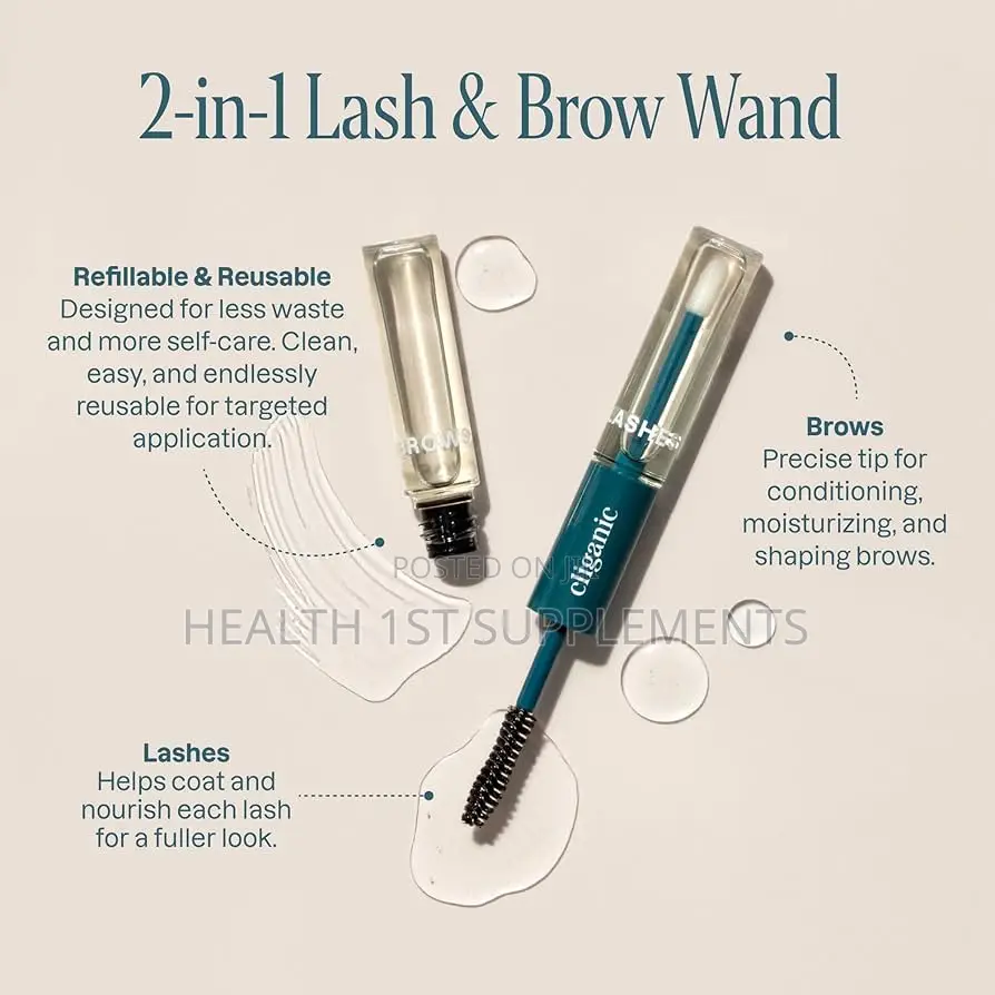 Cliganic, Organic Castor Oil, Hexane Free, Lash Brow Set, 120ml
