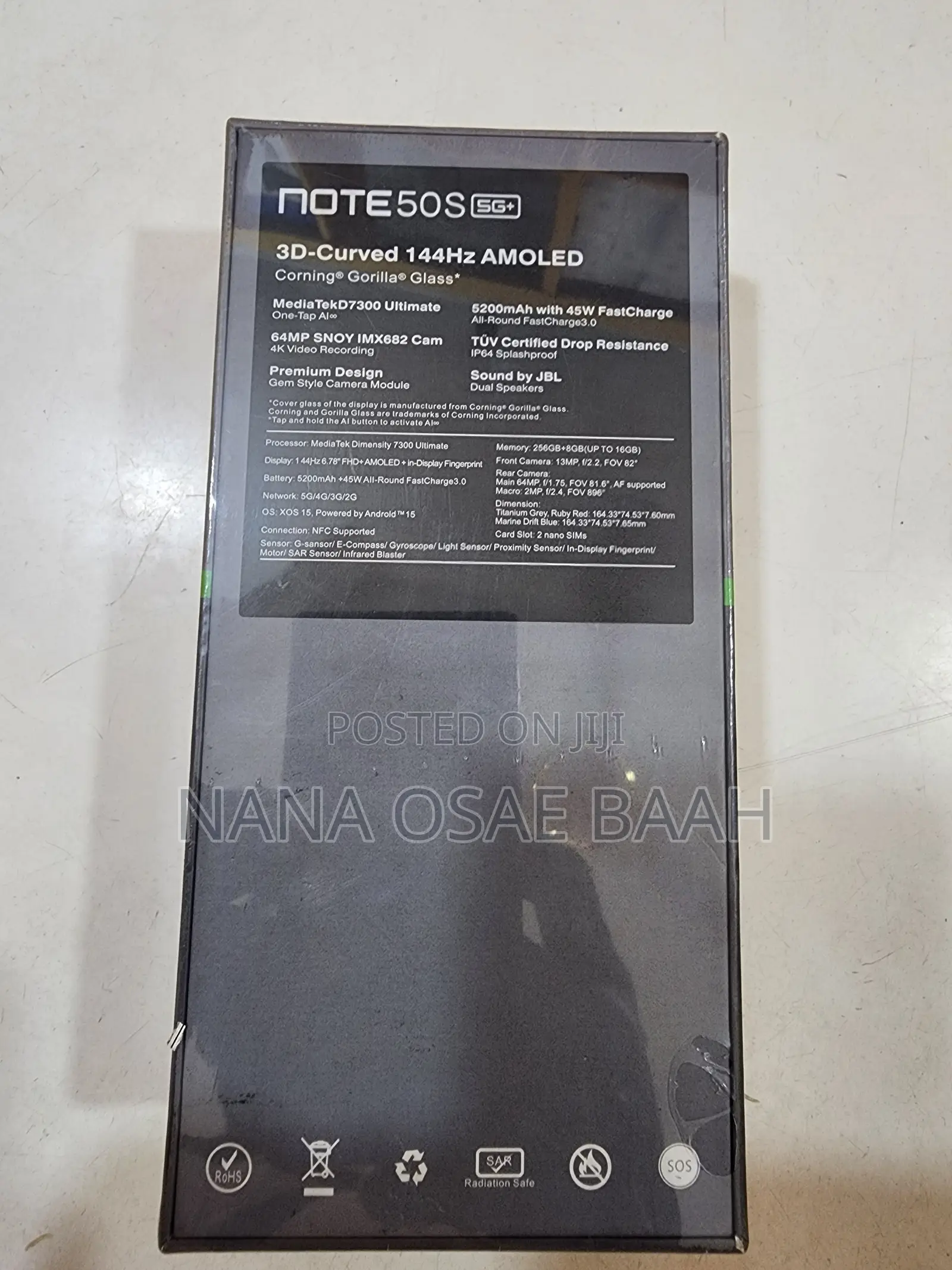 New Infinix Note 50s 256 GB Black