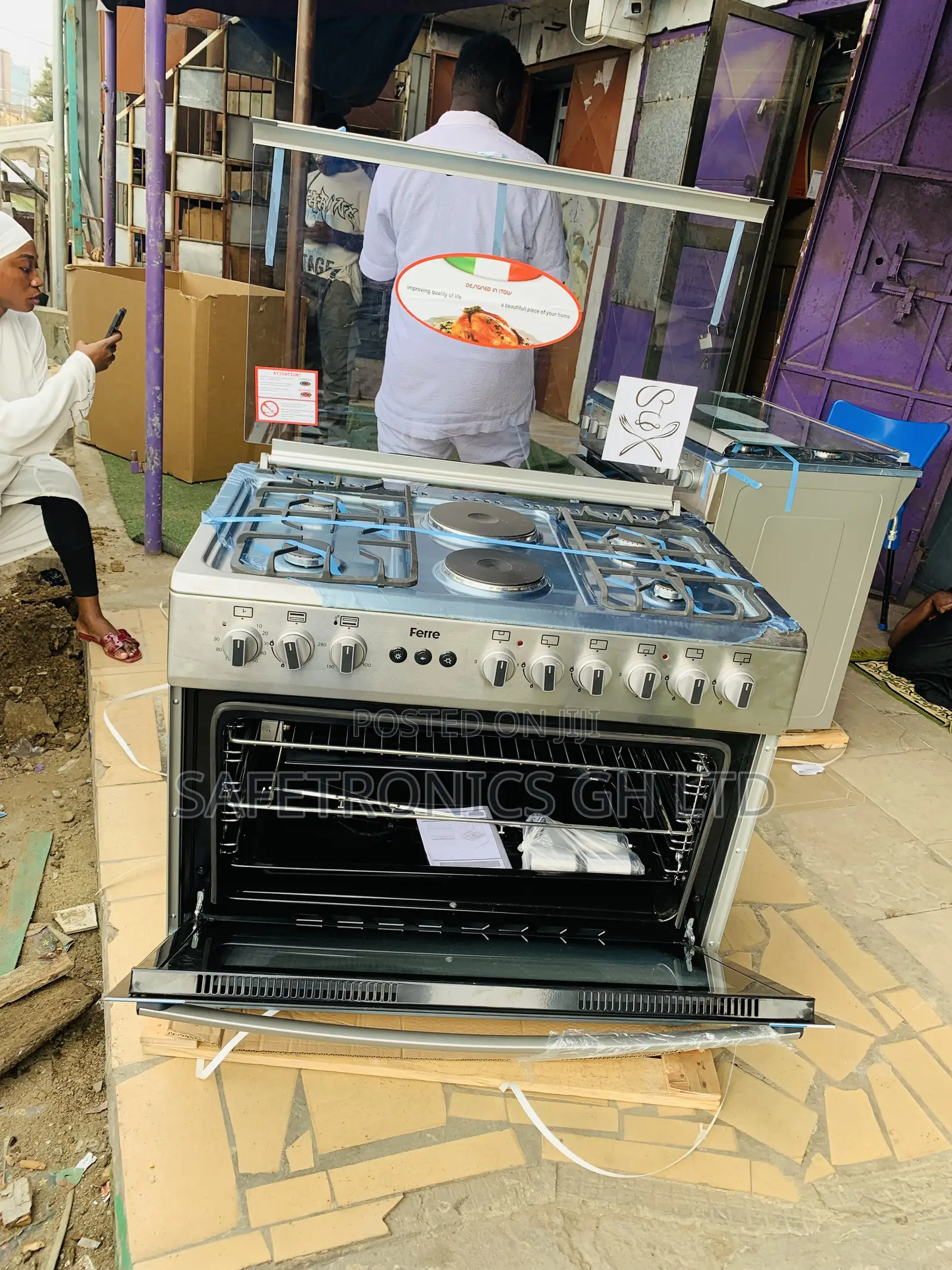 Trust Quality Ferre 90x60cm 4Gas+2Electric Burner Cooker With Oven