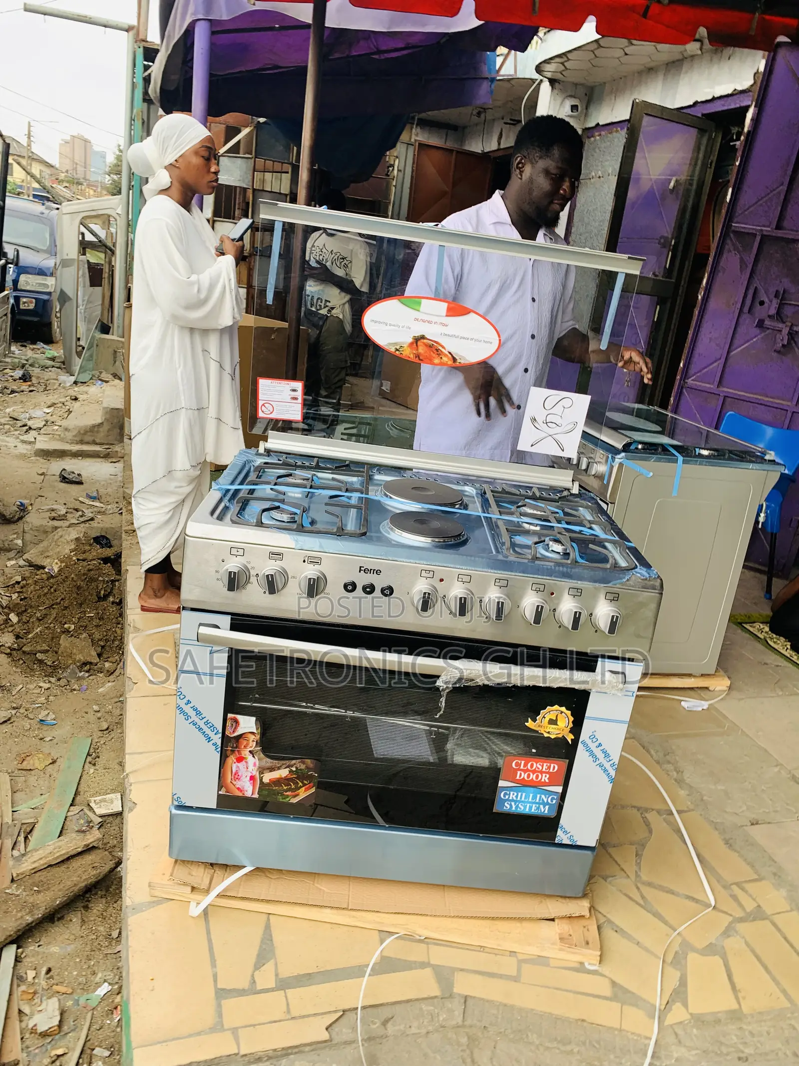 Valuable New Ferre 90x60cm 4Gas+2Electric Burner Cooker With Oven