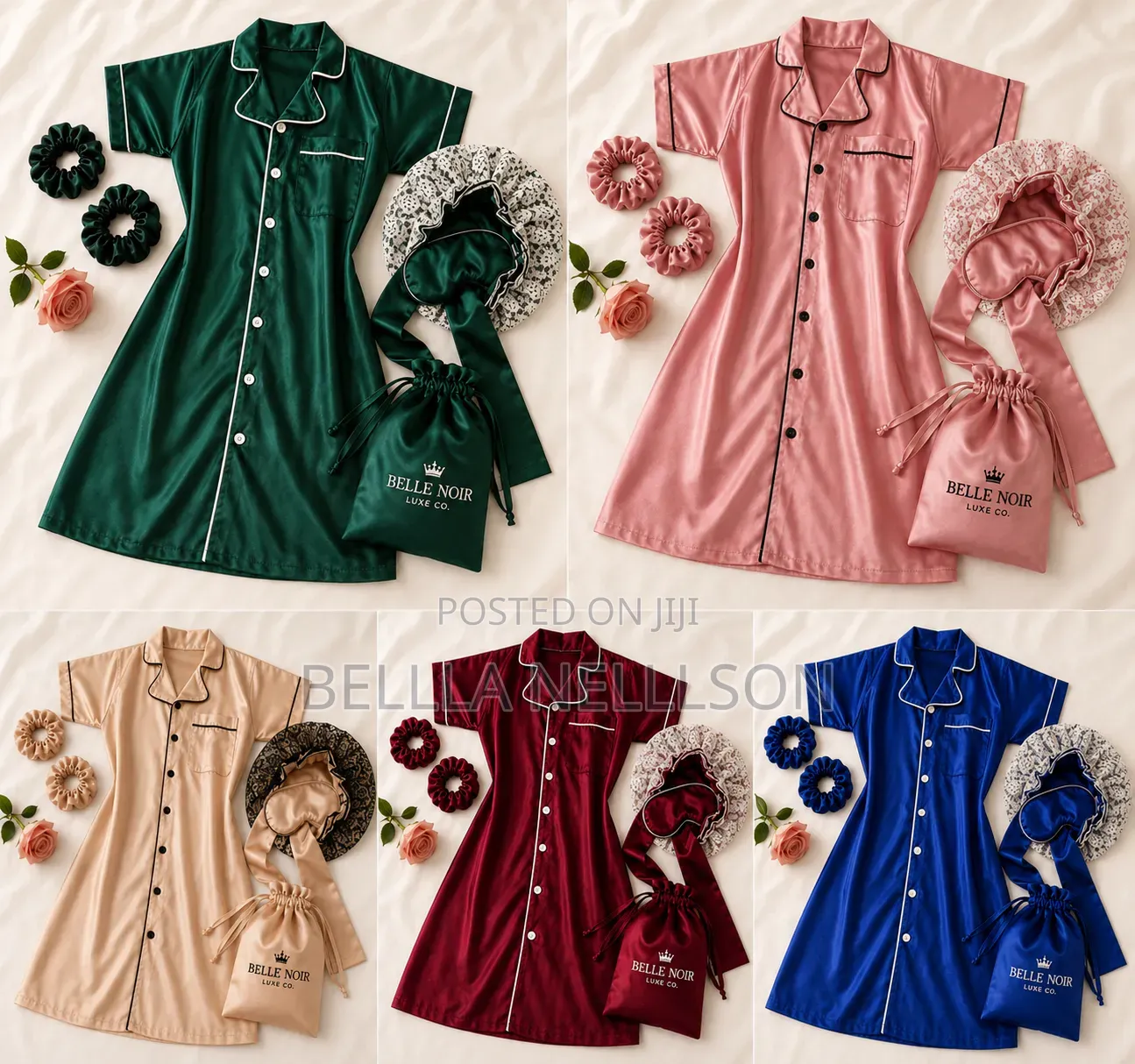 Chantilly Luxe Satin Sleep Set – Bonnet, Sleep Mask Scrunchies