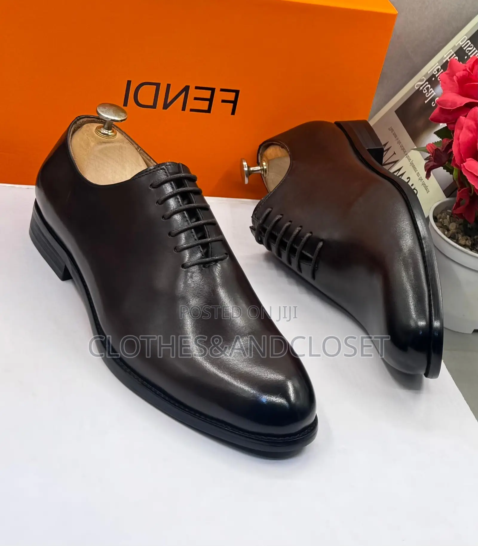 Sleek Dark Brown Wholecut Leather Oxford Dress Shoes