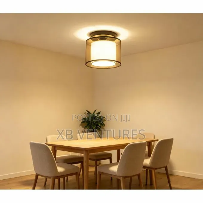 Artistic Round Pendant Light for Bedroom Door With Fabric Chandelier