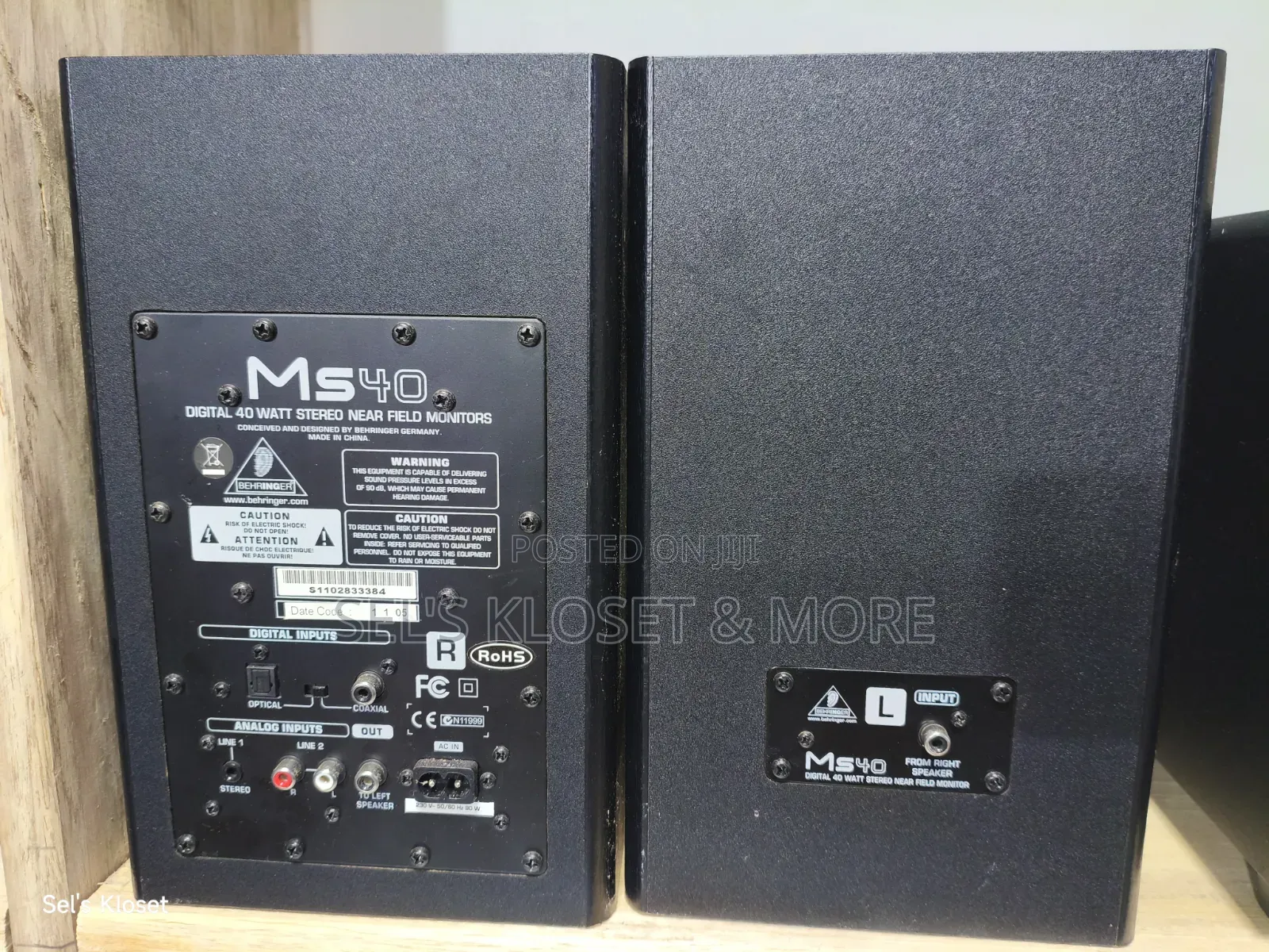 Behringer MS40 Digital 40-Watt Stereo Near-Field Studio Monitors.