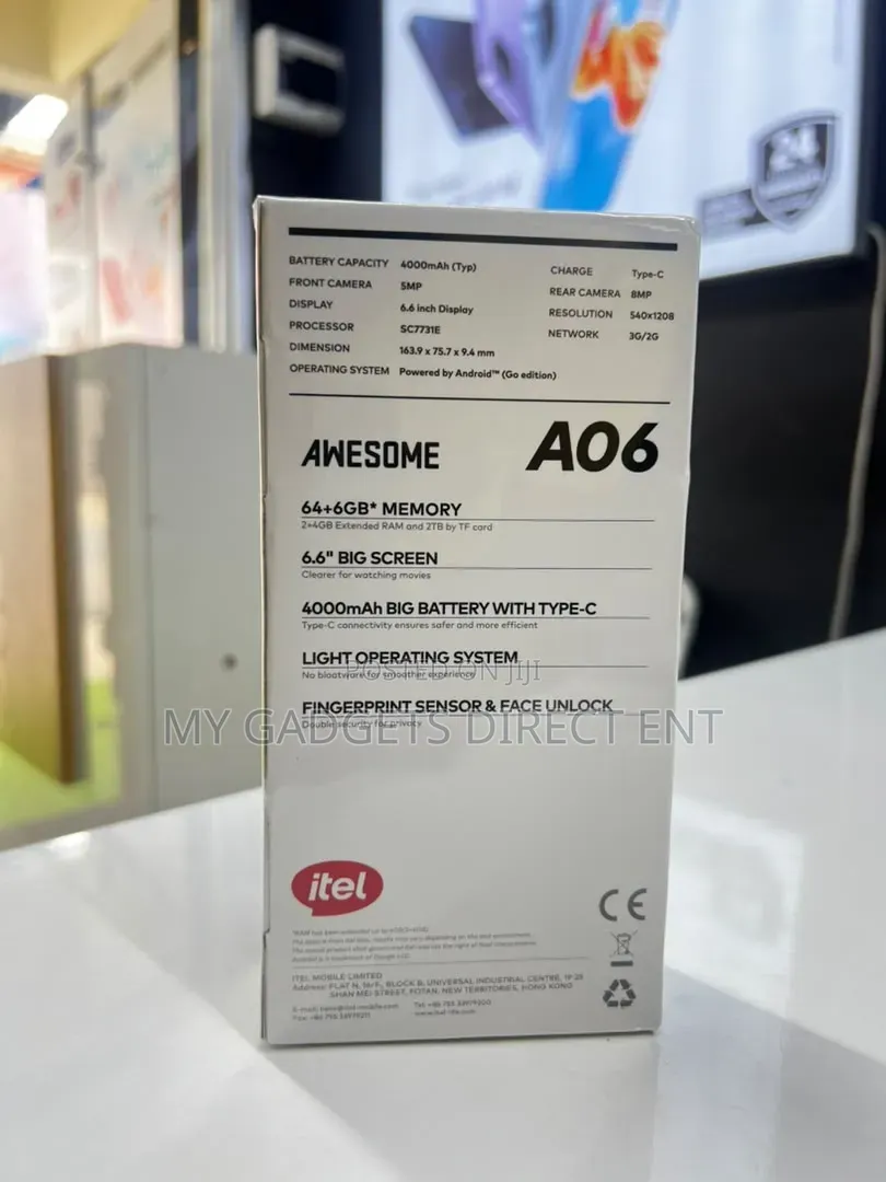 New Itel A06 64 GB Black