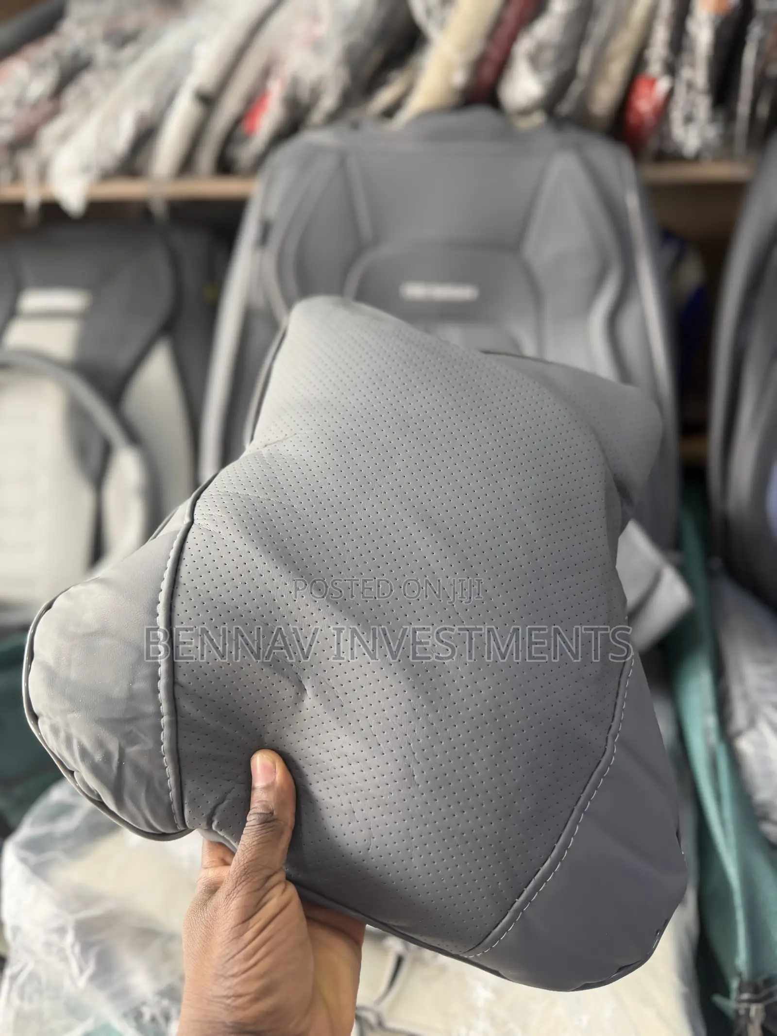Premium Gray Nappa Leather Seat Cover
