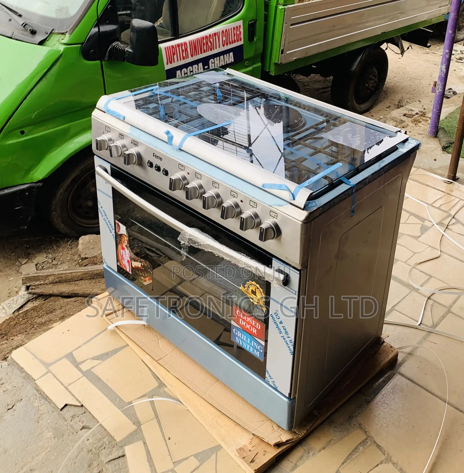 Check Out Grey Ferre 90x60cm 4Gas+2Electric Burner Cooker With Oven