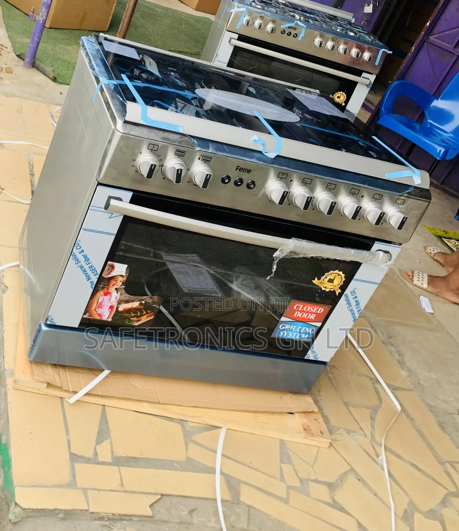Zealous Grey Ferre 90x60cm 4Gas+2Electric Burner Cooker With Oven