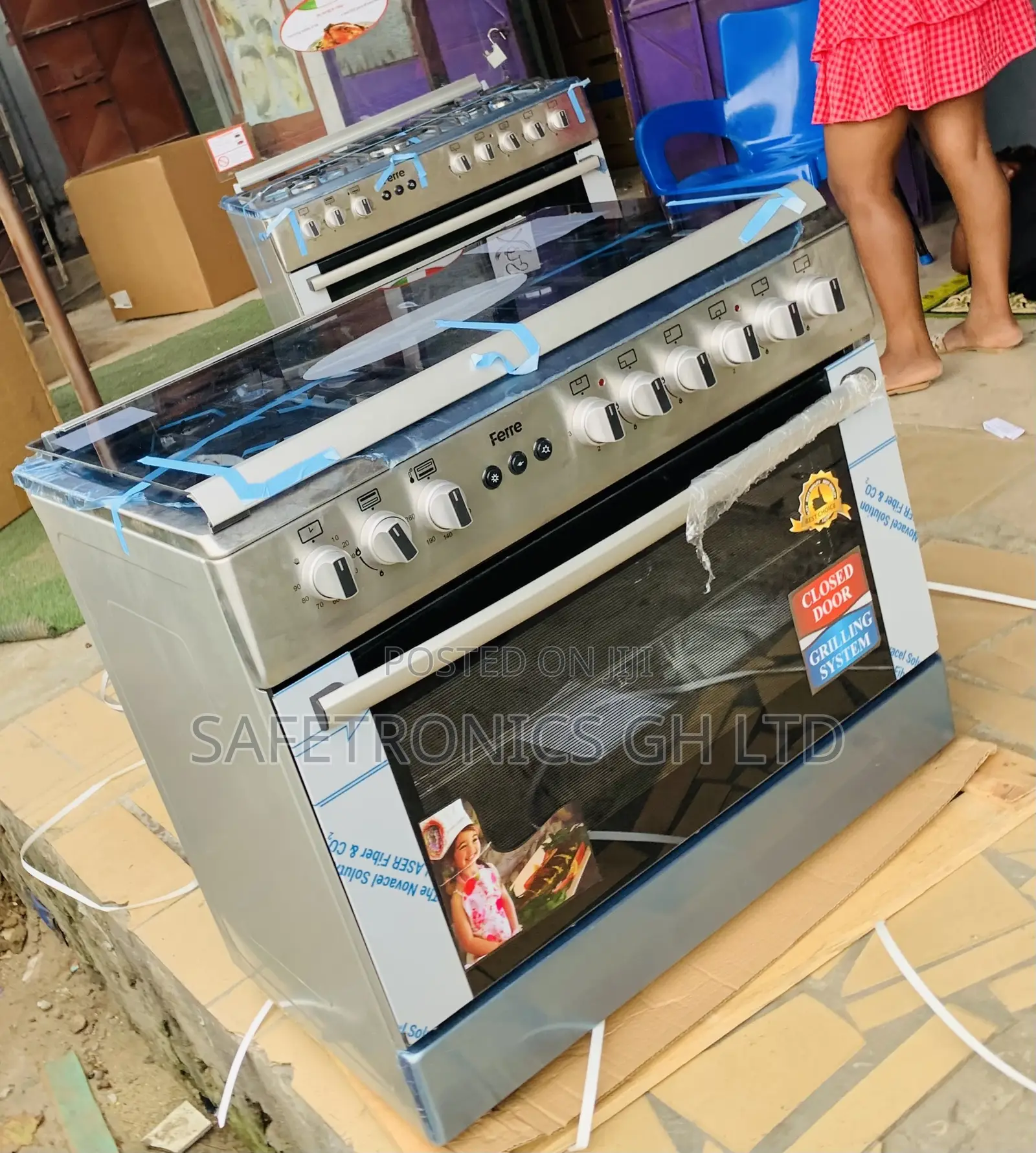 Zealous Grey Ferre 90x60cm 4Gas+2Electric Burner Cooker With Oven