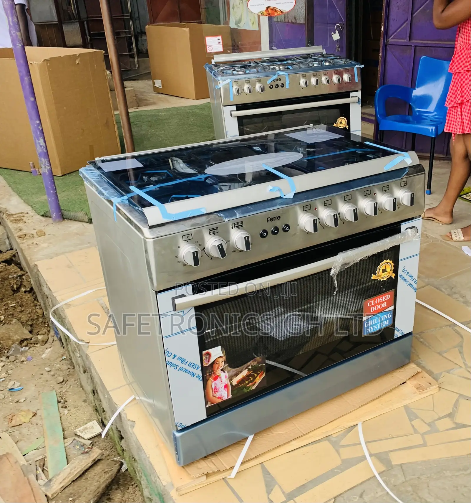 Original Grey Ferre 90x60cm 4Gas+2Electric Burner Cooker With Oven