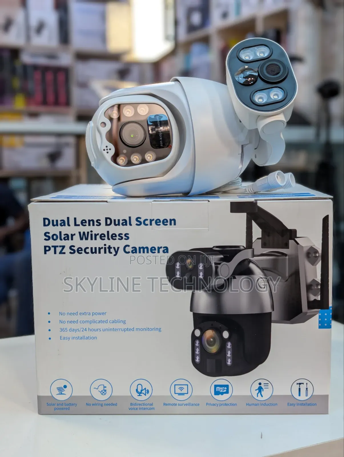 New Ubox 4G Dual Lens Dual Solar Panel CCTV Camera