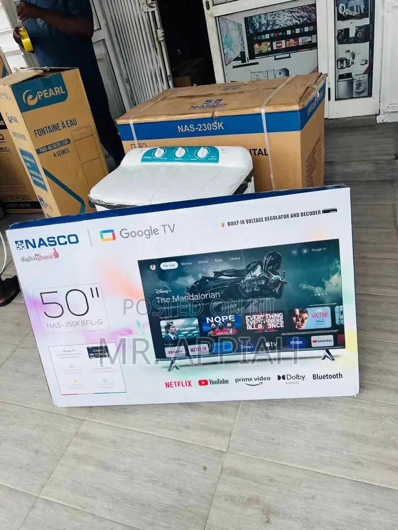 Super Affordable Nasco 50” Uhd Smart Satellite Android TV 