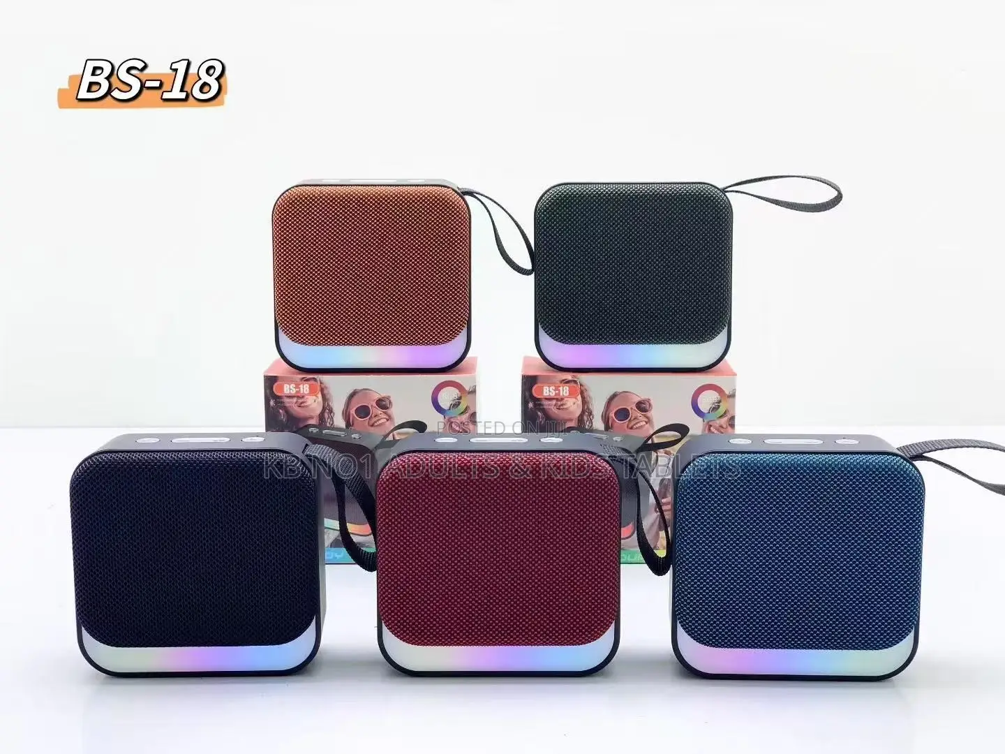 Portable RGB Bluetooth Speaker With Handle Strap 5W Audio Box BT TF FM