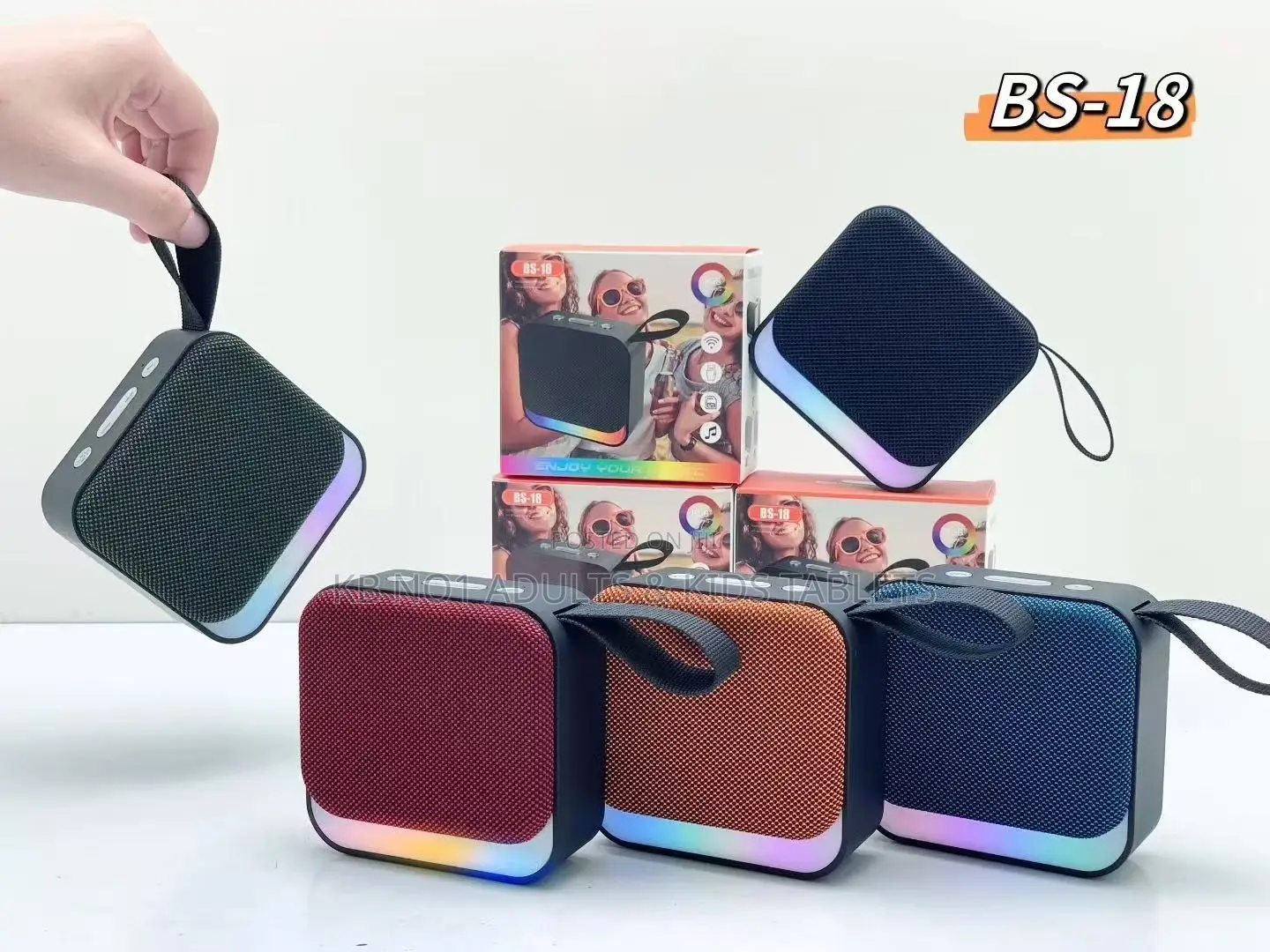 Portable RGB Bluetooth Speaker With Handle Strap 5W Audio Box BT TF FM
