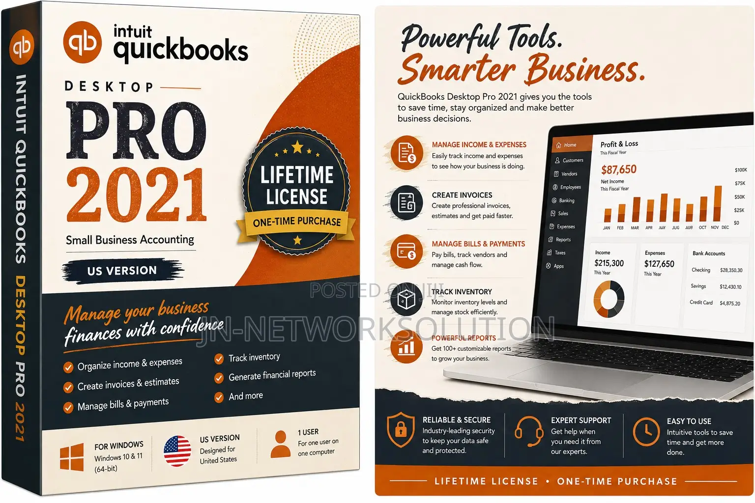 Intuit QuickBooks Desktop Pro 2021 Lifetime for Windows (US Version)