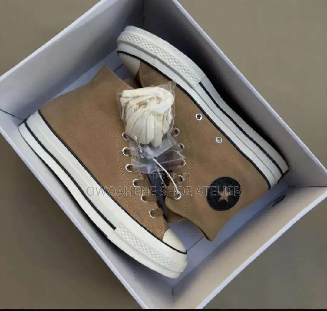 Pair of Converse Chuck 70 Suede High-Top Sneakers in the "Sand Dune"