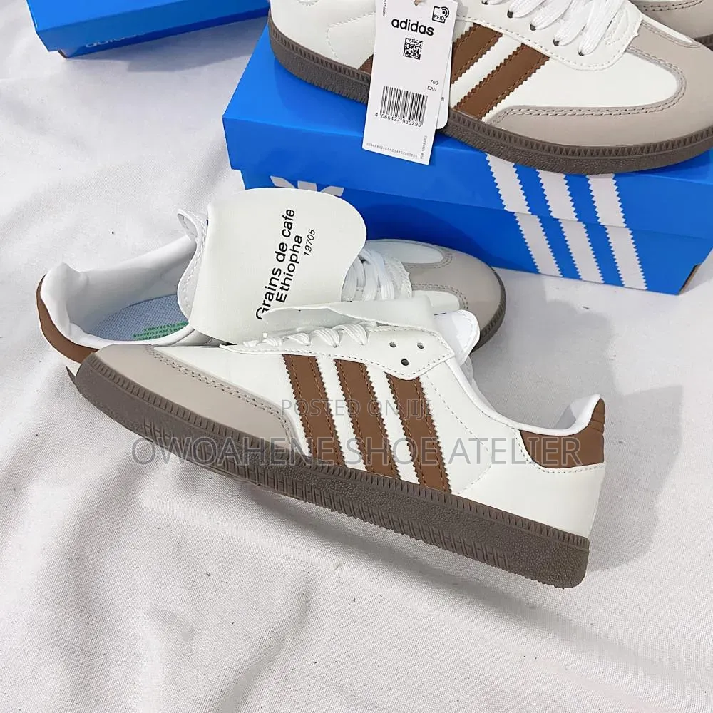 Adidas Samba OG Sneakers Stylized as a "Grains De Café" (Coffee Beans)