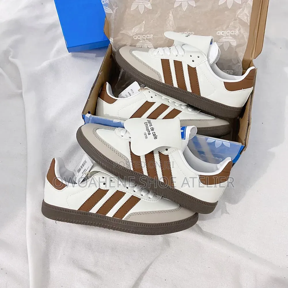 Adidas Samba OG Sneakers Stylized as a "Grains De Café" (Coffee Beans)