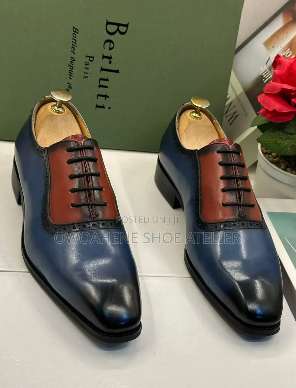 Luxury Berluti Paris Custom Color-Blocked Adelaide Oxford Dress Shoes