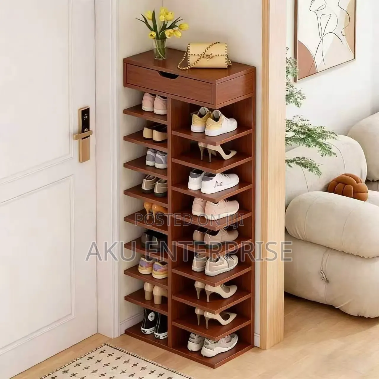 Space-Saving Multi-Layer Shoe Rack 8 Steps