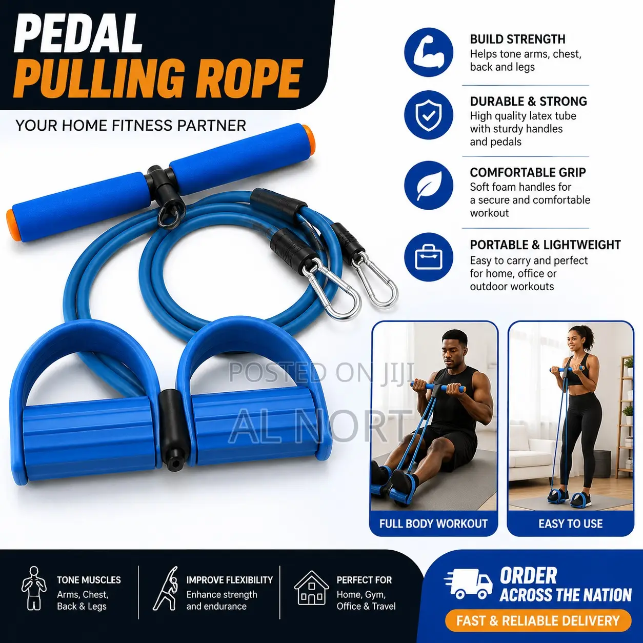 Pedal Pulling Rope – Resistance Exercise Band – Blue