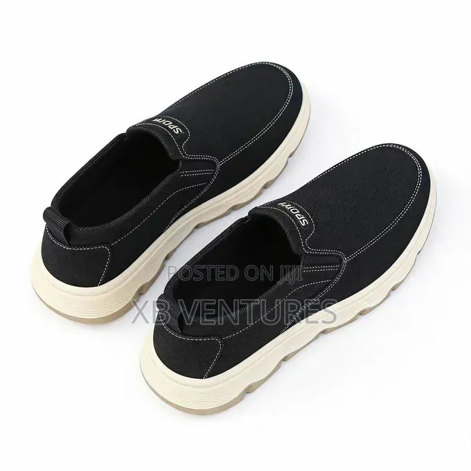 Easy Wear Loafers Men's Canvas Shoes - Black